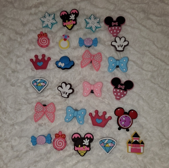 Other - Jibbitz Croc Charms Disney, mouse, princess, bows, diamonds, castle, set of 25